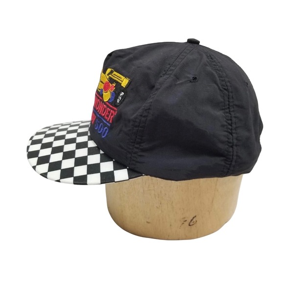 Hostess Wonder Vtg 1995 Indy 500 Racing Cap Black Checkered Bill Snapback - Picture 2 of 8